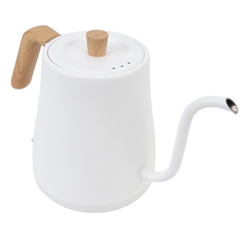 ZDETGU Schwanenhals -Elektrokessel mit Automatischer Absperrung Ergonomischem Griff für Sicheres Gießen Ideal für Kaffee und Tee Schwarz Holz Getreide Design 220 V (EU -Stecker 220 V) von ZDETGU