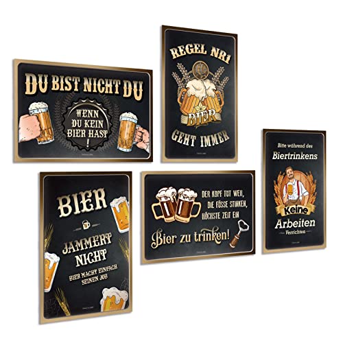 ZDFDC 5er Blechschilder Set Retro Bier - Vintage Metall-schilder mit Lustiger Sprüchen - Bar-Schild Partykeller Theken Deko Geschenk 20x30cm ZDFDC 5er Blechschilder Set Retro Bier - Vintage Metall-schilder mit Lustiger Sprüchen - Bar-Schild Partykeller Theken Deko Geschenk 20x30cm von ZDFDC