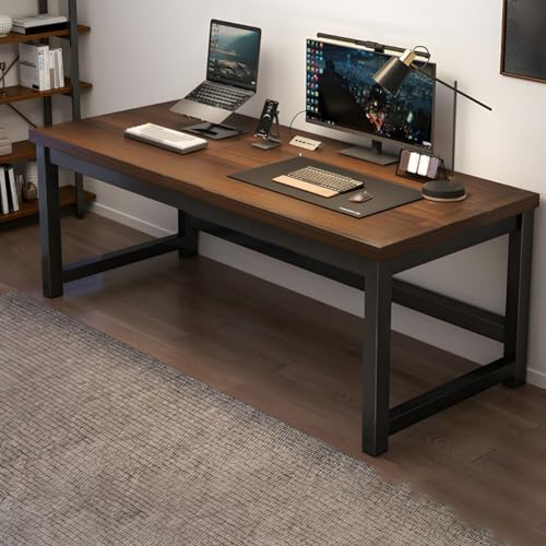 Eleganter weißer schreibschreibtisch mit stahlschrackbasis home office ohne stühle computer desktop tisch schlafzimmer studierzimmer lange gaming werkbank braun 71 zoll l x 24 zoll b 29 zoll h Eleganter weißer schreibschreibtisch mit stahlschrackbasis home office ohne stühle computer desktop tisch schlafzimmer studierzimmer lange gaming werkbank braun 71 zoll l x 24 zoll b 29 zoll h von ZDFTGKM