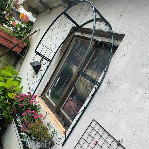 Metall-Gartenbogen-Spalier zur Wandmontage – perfekte Rose für Kletterpflanzen, Torbogenfenster und Türeingänge von ZDFTGKM