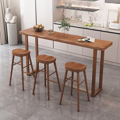 Moderner Bartisch aus Holz, rechteckige Höhe, Kücheninsel, schmal, Bistrotheke, Esstisch für Wohnzimmer, Café, ohne Stühle (200 x 40 x 105 cm) von ZDFTGKM