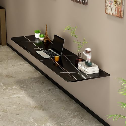 Wandmontierter Schreibtisch, zusammenklappbar, multifunktionaler Klapptisch, Edelstahl-Klapptisch, moderner Klapptisch, geeignet für Büros, Schlafzimmer, Arbeitszimmer, Restaurants (Farbe: Schwarz, Wandmontierter Schreibtisch, zusammenklappbar, multifunktionaler Klapptisch, Edelstahl-Klapptisch, moderner Klapptisch, geeignet für Büros, Schlafzimmer, Arbeitszimmer, Restaurants (Farbe: Schwarz, von ZDFTGKM