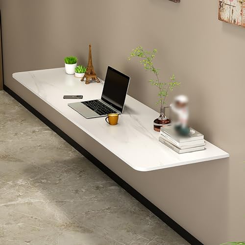 Wandmontierter Schreibtisch, zusammenklappbar, multifunktionaler Klapptisch, Edelstahl-Klapptisch, moderner Klapptisch, geeignet für Büros, Schlafzimmer, Arbeitszimmer, Restaurants (Farbe: Weiß, von ZDFTGKM