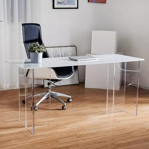 ZDFTGKM Acryl-Tischbeine für Büro, transparenter Schreibtisch-Ersatz, Set mit 2 Kaffeebeinen, moderner DIY-Möbelfuß, T-Form, Essbein für schwebenden Schreibtisch (60 x 70 cm) von ZDFTGKM