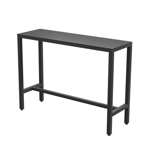 ZDFTGKM Barhöhentisch aus Massivholz, industrielle Kneipe, Esszimmer, rechteckig, hohe Oberseite, Küchentische, für Esszimmer, kleine Räume, im Freien (Schwarz, 120 x 105 cm) von ZDFTGKM
