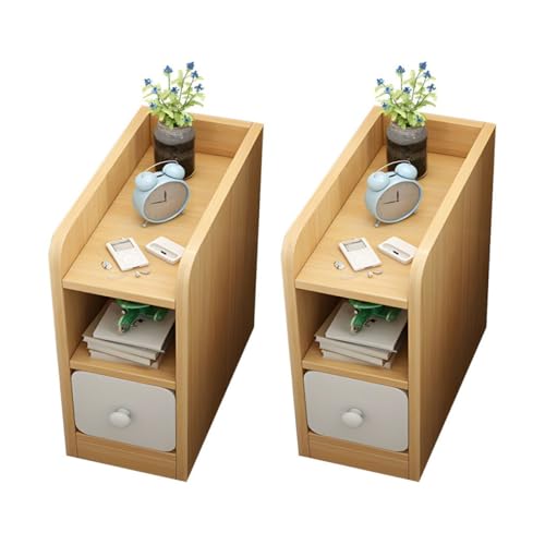 ZDFTGKM Bett Nachttisch Holz Akzent Tisch Schlafzimmer schmal Nachtkante klein Ultra Mini Naturschrank mit 1 Schublade 2er Set 25cm L x 33cm B 50cm H ZDFTGKM Bett Nachttisch Holz Akzent Tisch Schlafzimmer schmal Nachtkante klein Ultra Mini Naturschrank mit 1 Schublade 2er Set 25cm L x 33cm B 50cm H von ZDFTGKM
