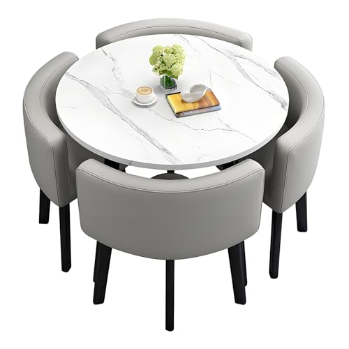 ZDFTGKM Büro-, Empfangsraum, Clubtisch, runder Konferenztisch, kleine Tische und Stühle, einfaches Küchen-Esstisch-Set, Freizeitkombination (Hellgrau + Marmorimitat) von ZDFTGKM