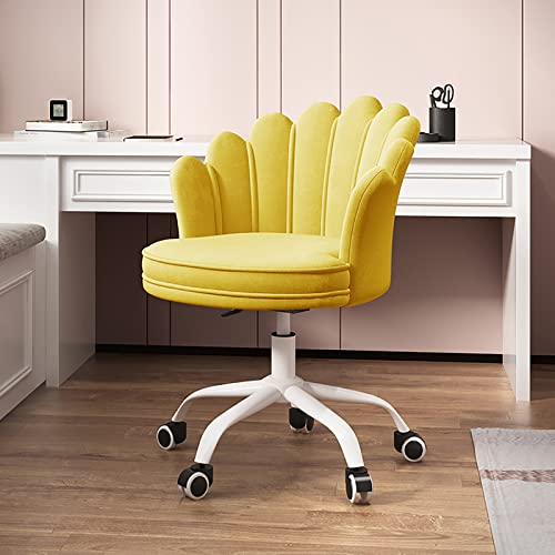 ZDFTGKM Bürostuhl Gaming Computer Samt Drehstuhl Home Cute Modern Gepolstert Schminktisch 360° Höhenverstellbar Blütenblatt Akzent für Frauen Mädchen L von ZDFTGKM
