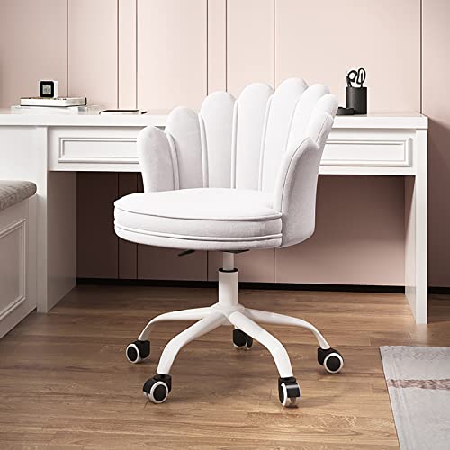 ZDFTGKM Bürostuhl Gaming Computer Samt Drehstuhl Home Cute Modern Gepolstert Schminktisch 360° Höhenverstellbar Blütenblatt Akzent für Frauen Mädchen L von ZDFTGKM