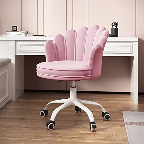ZDFTGKM Bürostuhl Gaming Computer Samt Drehstuhl Home Cute Modern Gepolstert Schminktisch 360° Höhenverstellbar Blütenblatt Akzent für Frauen Mädchen L von ZDFTGKM