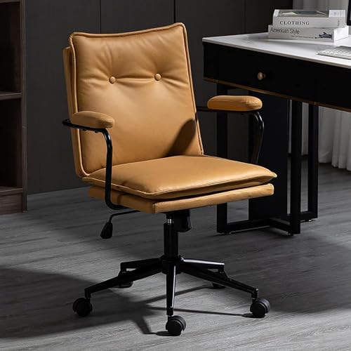 ZDFTGKM Bürostuhl im Vintage-Stil, mittlere Rückenlehne, höhenverstellbar, ergonomisch, PU-Leder, Zuhause ZDFTGKM Bürostuhl im Vintage-Stil, mittlere Rückenlehne, höhenverstellbar, ergonomisch, PU-Leder, Zuhause von ZDFTGKM