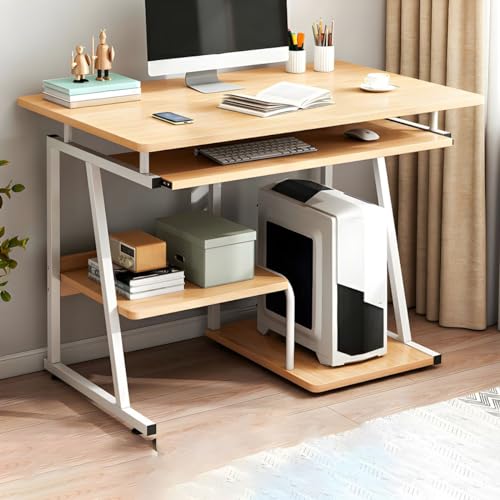 ZDFTGKM Bürotisch mit Tastaturtablett und Prozessorspeicher - ohne Stühle Computertisch, Schreibtisch, Schlafzimmer einfach Platzsparend, Wirtschaftliches Studentenschreiben natur 79 cm ZDFTGKM Bürotisch mit Tastaturtablett und Prozessorspeicher - ohne Stühle Computertisch, Schreibtisch, Schlafzimmer einfach Platzsparend, Wirtschaftliches Studentenschreiben natur 79 cm von ZDFTGKM