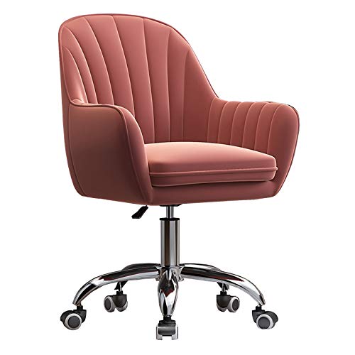 ZDFTGKM Drehbarer Schreibtischstuhl, ergonomischer Bürostuhl, 360° Computeraufgabe, Schminktisch mit Lendenwirbelstütze, Rückenlehne, Samt gepolstert, höhenverstellbar von ZDFTGKM