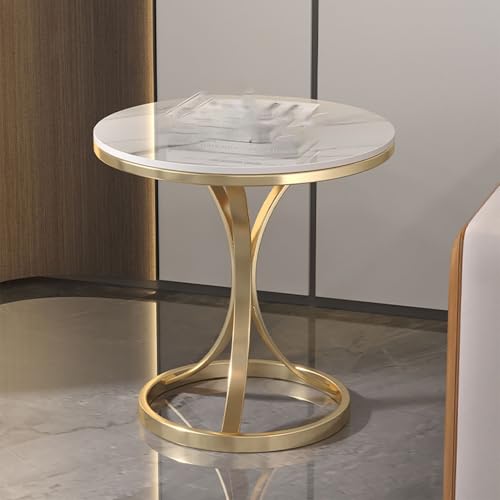 ZDFTGKM Einfacher und moderner Mitteltisch, weiße Wohnzimmertisch Cocktailtisch kleiner Beistelltisch Endraum, Schlafzimmer (Gold, 40cm/15,8") von ZDFTGKM