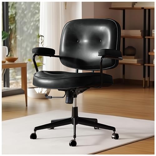 ZDFTGKM Ergonomischer Computerstuhl, Leder, 360° drehbar, Heimbürostuhl mit neigbarer Rückenlehne, bequemer gepolsterter Schreibtischstuhl, Schminktisch ZDFTGKM Ergonomischer Computerstuhl, Leder, 360° drehbar, Heimbürostuhl mit neigbarer Rückenlehne, bequemer gepolsterter Schreibtischstuhl, Schminktisch von ZDFTGKM
