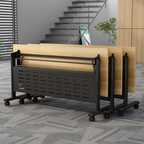 ZDFTGKM Faltbarer Konferenztisch, 3-Pack Mobile Zimmer Flip-Top-Roll-Seminar Sitzung Rechteckige Trainingstisch mit Rollen, für Büro, Klassenzimmer (Licht Walnuss, 47 Zoll x 2 ZDFTGKM Faltbarer Konferenztisch, 3-Pack Mobile Zimmer Flip-Top-Roll-Seminar Sitzung Rechteckige Trainingstisch mit Rollen, für Büro, Klassenzimmer (Licht Walnuss, 47 Zoll x 2 von ZDFTGKM
