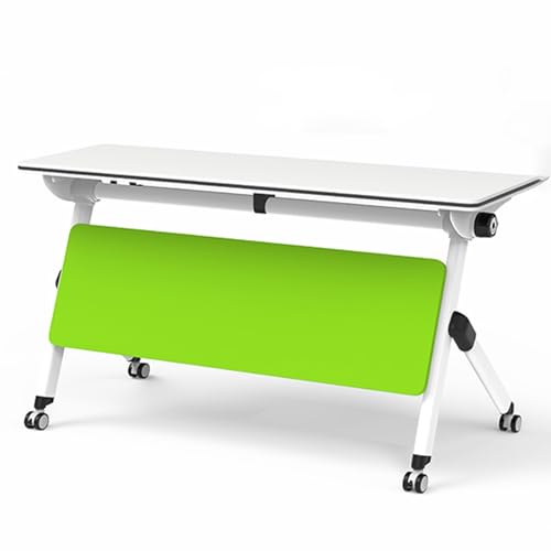 ZDFTGKM Faltbarer Konferenztisch, faltbare Konferenztische mit 4 Rädern, Trennwänden und Lagerung, Büroklassenzimmer gewerblichen Tisch (120x40cm) von ZDFTGKM