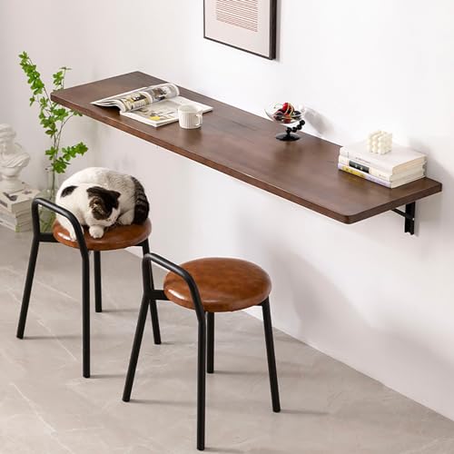 ZDFTGKM Faltbarer Wand-Schreibtisch, schwimmender Klapptisch, Holztisch, kleine herunterklappbare Werkbank, für Küche, Waschküche, Badezimmer, Schlafzimmer (Größe: L 60 x B 40 cm) von ZDFTGKM