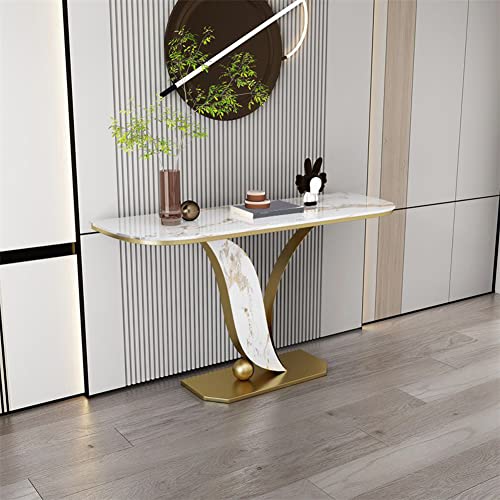 ZDFTGKM Glam Metal Half Moon Sofa Konsole Tisch Kratzfester Sockel Weiß Italienische halbrunde Veranda Eingang Felsplatte Schrank Wohnzimmer Gold 119,4 cm L x 30,5 cm B 78,7 cm H ZDFTGKM Glam Metal Half Moon Sofa Konsole Tisch Kratzfester Sockel Weiß Italienische halbrunde Veranda Eingang Felsplatte Schrank Wohnzimmer Gold 119,4 cm L x 30,5 cm B 78,7 cm H von ZDFTGKM