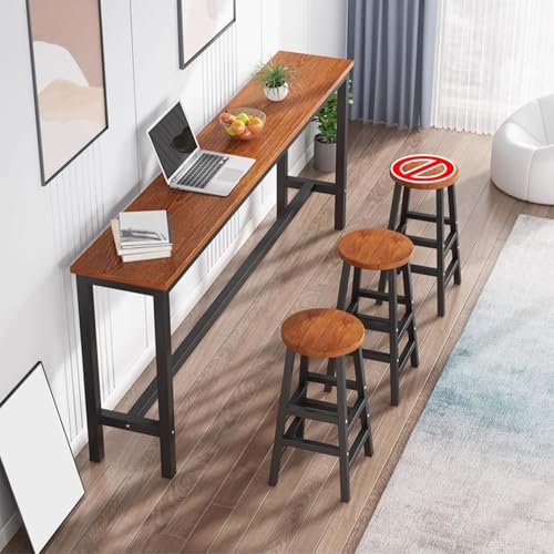 ZDFTGKM Holztisch-Barhöhe, modernes Esszimmer-Küchen- und Stühle-Set für Schlafzimmer, kleiner Raum (Grauer Walnuss, 100 x 40 x 100 cm) von ZDFTGKM