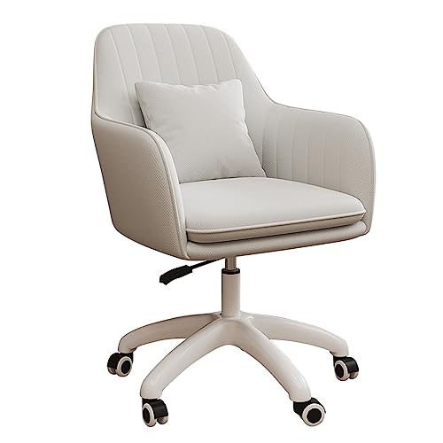 ZDFTGKM Home-Office-Schreibtischstuhl, ergonomisch, mittlere Rückenlehne, Computer-Drehstuhl mit Lendenwirbelstütze für kleinen Raum, 1 Stück, 360° von ZDFTGKM