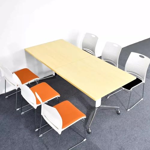 ZDFTGKM Klappbarer Konferenztisch, Büro, Empfangsraum, Kaffee, Multifunktions-Schreibtische mit Rollen, stapelbare Besprechungstische (Beige, 120 x 40 cm) von ZDFTGKM