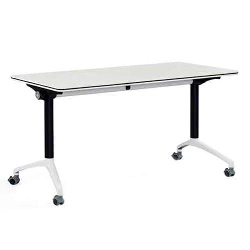 ZDFTGKM Klappbarer Konferenztisch, Büro-Tische mit Rollen, teilbarer mobiler Trainingstisch für Räume, Sitzungen und Teamzusammenarbeit (120 x 40 cm) von ZDFTGKM