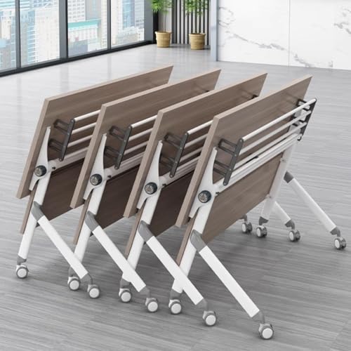 ZDFTGKM Klappbarer Konferenztisch, faltbarer Besprechungstisch mit Rollen, leichte Veranstaltungen/Büroschreibtisch, für Trainingsräume (40 cm) von ZDFTGKM