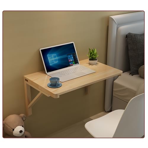 ZDFTGKM Klapptisch an der Wand, schwebender Schreibtisch für Arbeitszimmer, Küche, montierter Esszimmerschreibtisch aus Holz (70 x 50 cm) von ZDFTGKM