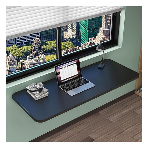 ZDFTGKM Klapptisch an der Wand, schwebender Schreibtisch für Arbeitszimmer, faltbar, für kleine Räume, montiert, Esstisch, Küche, hängender Bartisch (schwarz, 52 x 24 cm) von ZDFTGKM