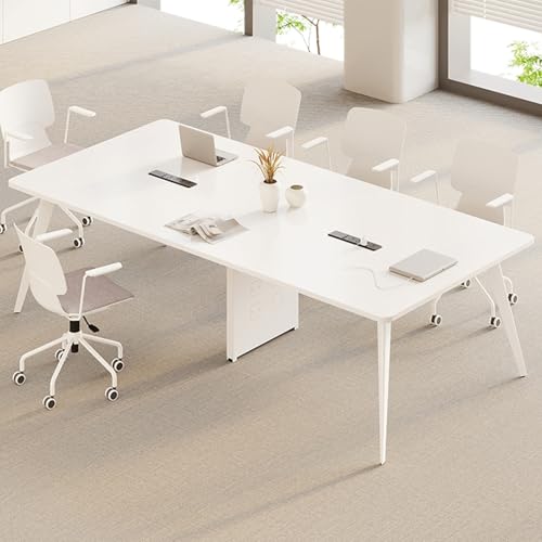 ZDFTGKM Konferenztisch, Arbeitsplatz, großer Konferenztisch, Sitzungssaal, Büro, Computer, Personentrainingsseminartisch für Zimmer, Weiß (280 cm) von ZDFTGKM