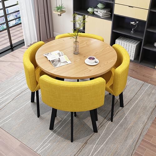ZDFTGKM Küche Runde Tischstühle 4er Set Kleiner Büro Konferenzraum mit 4 Stühlen Kaffee und Stuhl Kombination Balkon Wohnzimmer Esstisch Verwendet für Ruhe ( ZDFTGKM Küche Runde Tischstühle 4er Set Kleiner Büro Konferenzraum mit 4 Stühlen Kaffee und Stuhl Kombination Balkon Wohnzimmer Esstisch Verwendet für Ruhe ( von ZDFTGKM