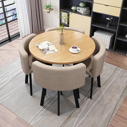ZDFTGKM Küche Runde Tischstühle 4er Set Kleiner Büro Konferenzraum mit 4 Stühlen Kaffee und Stuhl Kombination Balkon Wohnzimmer Esstisch Verwendet für Ruhe ( ZDFTGKM Küche Runde Tischstühle 4er Set Kleiner Büro Konferenzraum mit 4 Stühlen Kaffee und Stuhl Kombination Balkon Wohnzimmer Esstisch Verwendet für Ruhe ( von ZDFTGKM