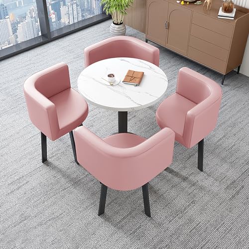 ZDFTGKM Küche runde Tischstühle Set mit 4, Konferenz Kaffee Abendessen und Verhandlungen Empfangstisch Kombination, ideal für Balkon, Zimmer, Büro (Col ZDFTGKM Küche runde Tischstühle Set mit 4, Konferenz Kaffee Abendessen und Verhandlungen Empfangstisch Kombination, ideal für Balkon, Zimmer, Büro (Col von ZDFTGKM