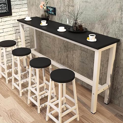 ZDFTGKM Moderner Bartisch aus Holz, rechteckig, Konsole, Sofa, Theke, Höhe, Esszimmer, langes Frühstück, Küche, Kaffee, Balkon, Geländer (160 cm L x 30 cm B 100 cm H, E) von ZDFTGKM