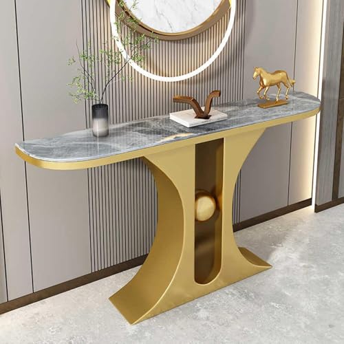 ZDFTGKM Moderner Konsolen-Akzenttisch, kleiner Eingangsbereich mit Stauraum, schmales Sofa für Flur, Wohnzimmer (Grau A, 120 cm) von ZDFTGKM