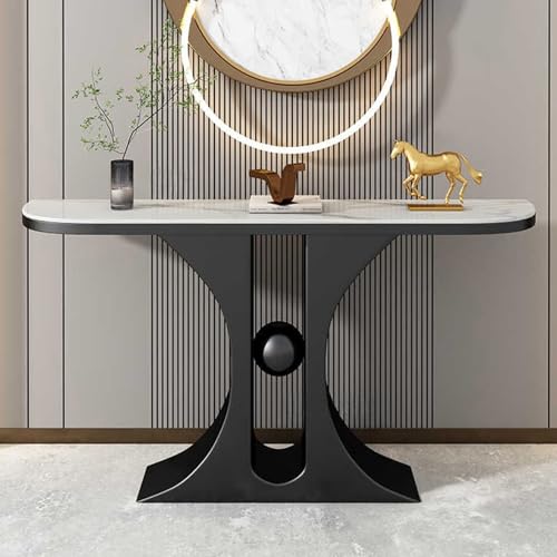 ZDFTGKM Moderner Konsolen-Akzenttisch, kleiner Eingangsbereich mit Stauraum, schmales Sofa für Flur, Wohnzimmer (Weiß B, 120 cm) von ZDFTGKM