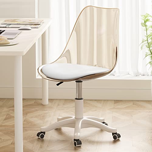 ZDFTGKM Moderner Schreibtischstuhl, drehbar, Rollstuhl, Heimbüro, Bürostuhl, niedlicher Computerstuhl, ohne Armlehnen, PP-Sitz für Arbeit, Studium, Schminktisch (#2) von ZDFTGKM