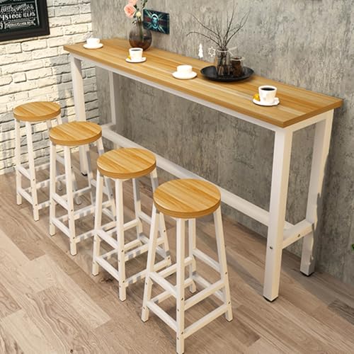 ZDFTGKM Moderner rechteckiger Bartisch aus Holz – Konsole, Thekenhöhe, langes Frühstück, Kaffee 160 x 40 cm (L x B x H) von ZDFTGKM