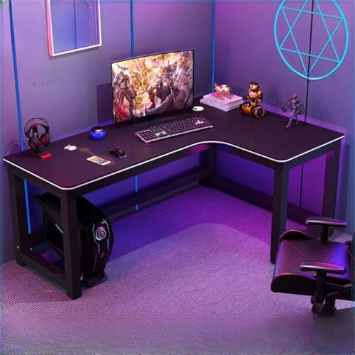 ZDFTGKM Modish L-förmiger Computertisch mit Kabelmanagement, Eck-Gaming-Desktop-Kombinationstisch, rechts, 160 x 100 x 74,9 cm, Schwarz von ZDFTGKM
