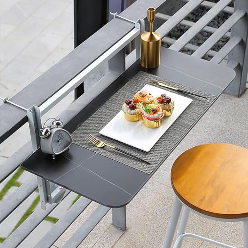 ZDFTGKM Multifunktionaler Klapptisch, wandmontierter Esstisch, einfacher Arbeitstisch, moderner Klapptisch, geeignet für Büros, Schlafzimmer, Zimmer, Restaurants (Farbe: Schwarz, Größe L100) von ZDFTGKM