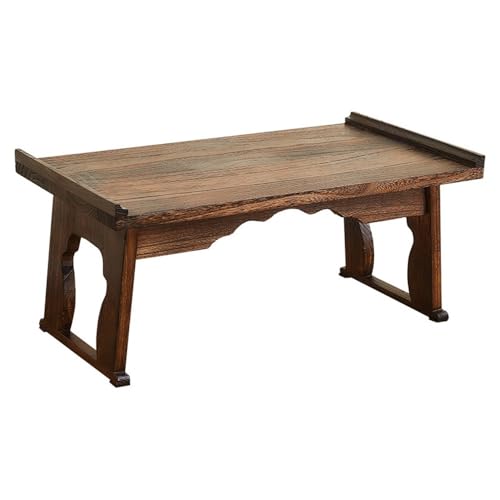 ZDFTGKM Multifunktionaler faltbarer Couchtisch, Betttablett, Schreibtisch mit klappbaren Beinen, niedriger Teetisch, geeignet für Wohnzimmer, Erkerfenster und Außenbereich (23,6 x 11,8 x 24,9 cm) von ZDFTGKM