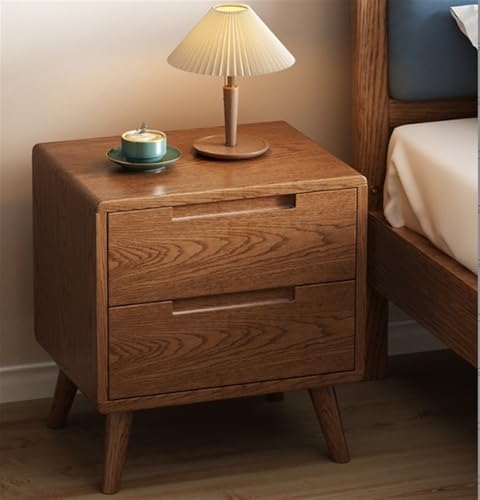 ZDFTGKM Nachttisch aus Holz mit Schubladen, kleiner Nachttisch, moderner Schlafzimmer-Nachttisch, Ständer für Wohnzimmer, Schublade, Kommode, Schlafzimmer (Braun, 45 x 40 x 50 cm) von ZDFTGKM