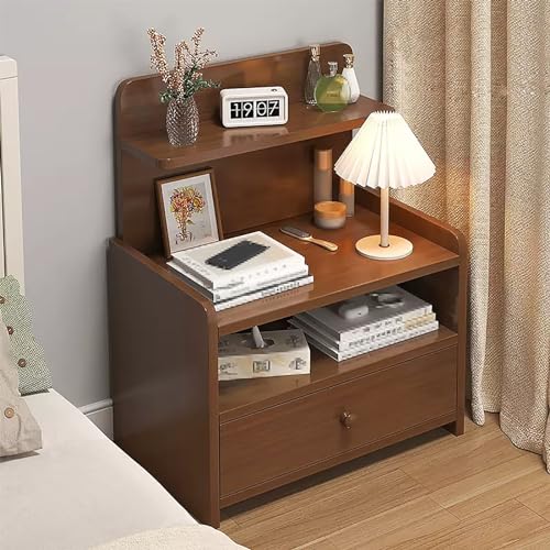 ZDFTGKM Nachttisch für Schlafzimmer, Nachttisch, Nachttisch, Nachttisch mit Schublade, Schreibtisch, Beistellschrank, Schlafzimmer, Wohnzimmer (Farbe: Braun, Größe: 33 x 26 x 60 cm) von ZDFTGKM