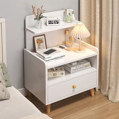 ZDFTGKM Nachttisch für Schlafzimmer, Nachttisch, Nachttisch, Nachttisch mit Schublade, Schreibtisch, Beistellschrank, Schlafzimmer, Wohnzimmer (Farbe: Weiß, Größe A 40 x 34 x 70 cm) von ZDFTGKM