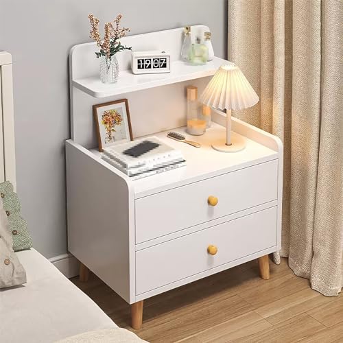 ZDFTGKM Nachttisch für Schlafzimmer, Nachttisch, Nachttisch, Nachttisch mit Schublade, Schreibtisch, Beistellschrank, Schlafzimmer, Wohnzimmer (Farbe: Weiß, Größe B 40 x 34 x 70 cm) von ZDFTGKM