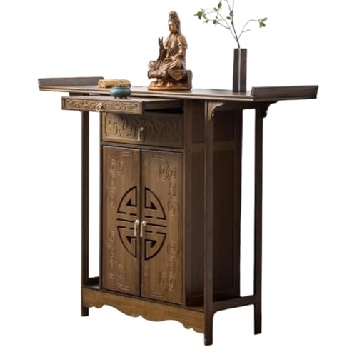 ZDFTGKM Persönlicher Schrein-Altartisch, Bambus-Buddha-Nischenschrank, chinesischer Meditationstisch mit Aufbewahrung, für Entspannung, Gebete, Wahrsagung, Anbetung (100 x 40 x 108 cm) von ZDFTGKM