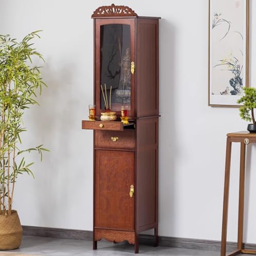 ZDFTGKM Persönlicher Schrein-Altartisch, Bambusschrank, Buddha-Nische, chinesischer Meditationstisch mit Aufbewahrung, buddhistischer Haushaltstisch (36 x 37 x 180 cm) von ZDFTGKM