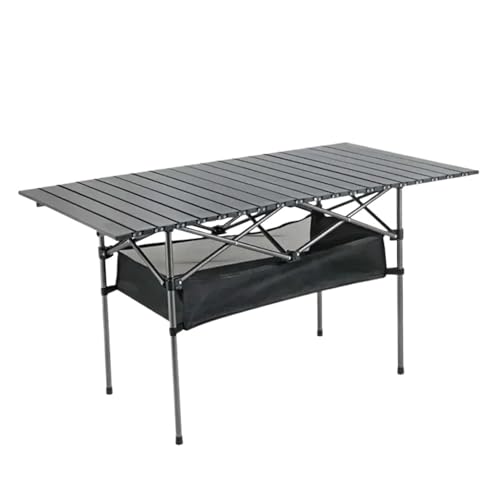ZDFTGKM Picknick-Campingtisch, tragbar, zusammenklappbar, leicht, mit einfacher Tragetasche, für selbstfahrende Ausflüge, Eierrolle, langer Tisch (schwarz, 50 cm) von ZDFTGKM