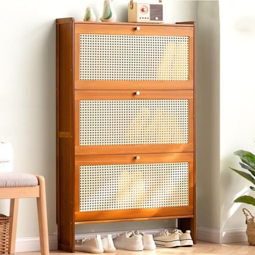 ZDFTGKM Rattan Schuhschrank Schlank Flur Aufbewahrung Boho Stil Schlafzimmermöbel Holzaufbewahrung für ZDFTGKM Rattan Schuhschrank Schlank Flur Aufbewahrung Boho Stil Schlafzimmermöbel Holzaufbewahrung für von ZDFTGKM
